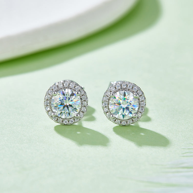 Round Moissanite Earrings