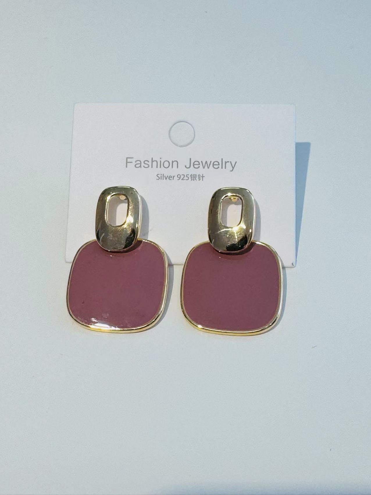 Modern Geometry Silver Drop Earrings