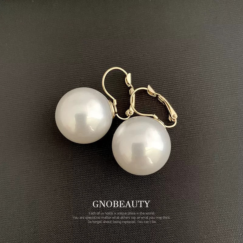 Sterling Silver Geometric Pearl Dangle Earrings