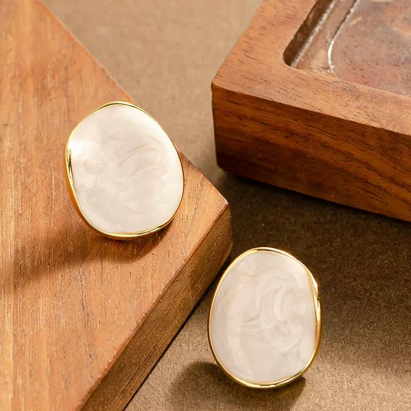 Color Options - Round Silver Stud Earrings
