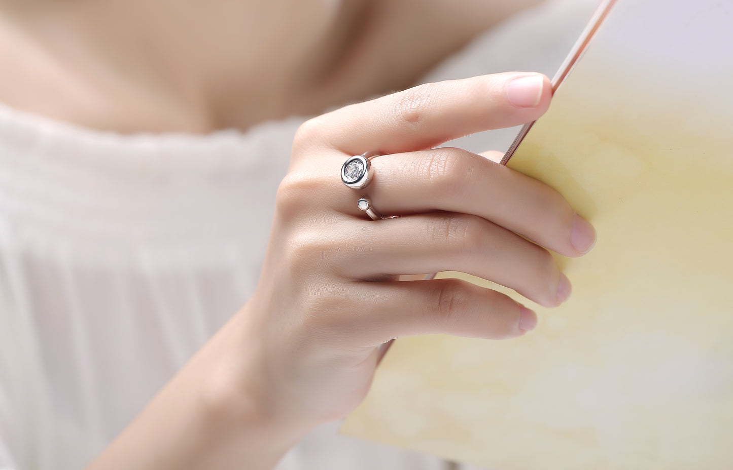 Moissanite Diamond Bubble Ring M40A