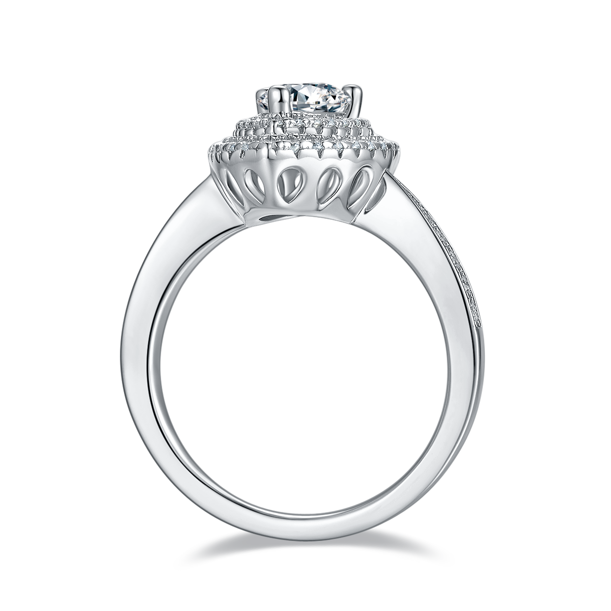 Pear shaped moissanite women's ring