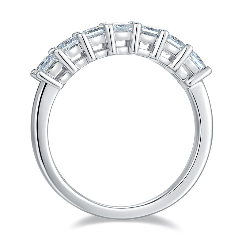 Square Moissanite Diamond Row Ring
