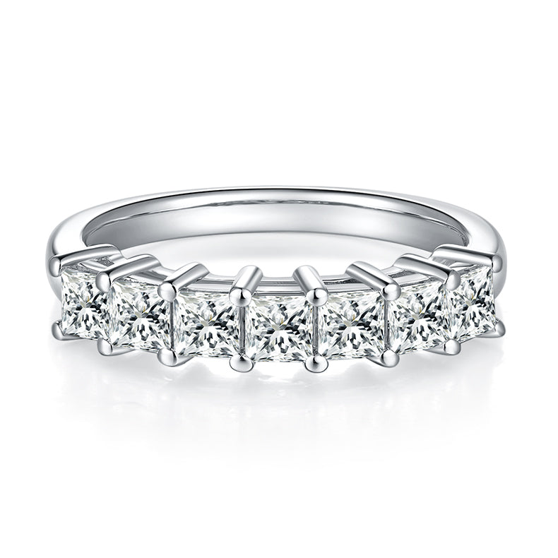 Square Moissanite Diamond Row Ring