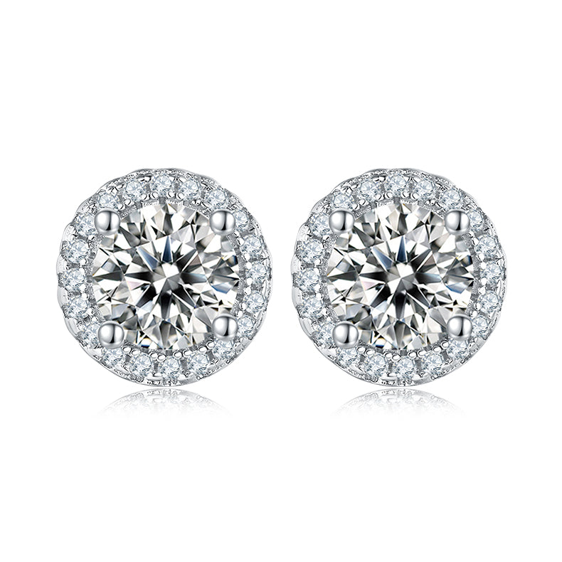 Round Moissanite Earrings