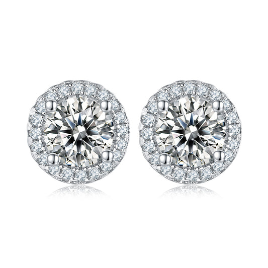 Round Moissanite Earrings