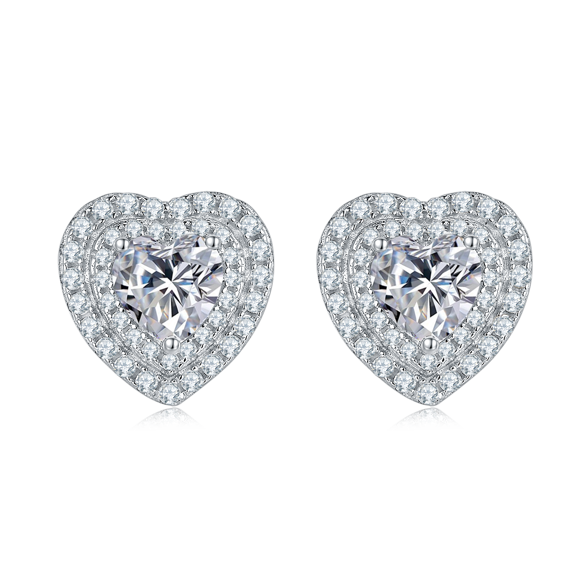 Heart Shaped Luxury Moissanite Earrings