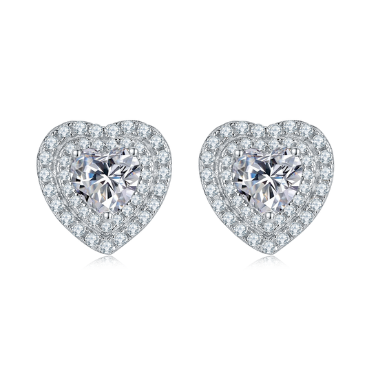 Heart Shaped Luxury Moissanite Earrings