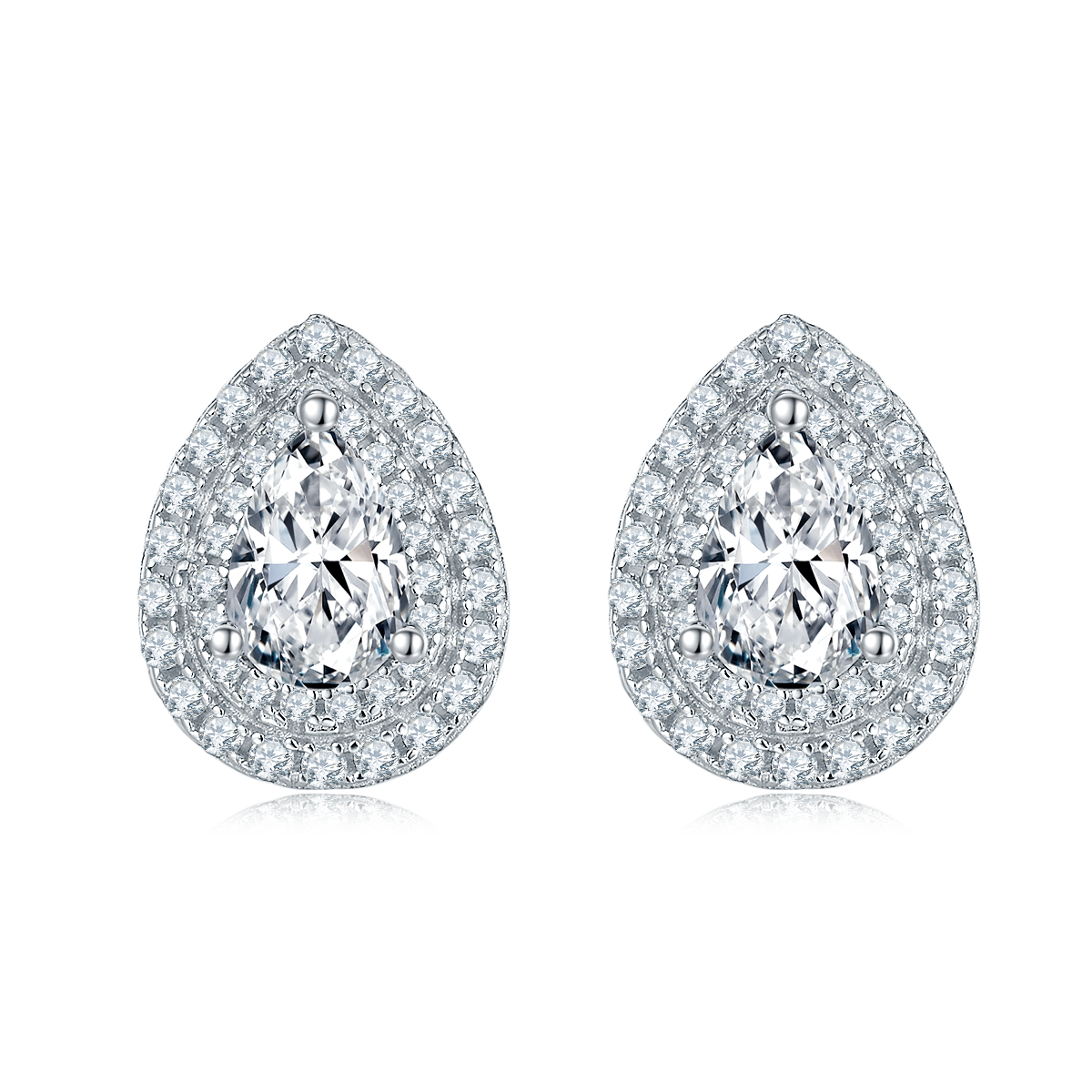 Pear Shaped Moissanite Earrings