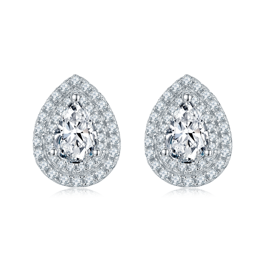 Pear Shaped Moissanite Earrings