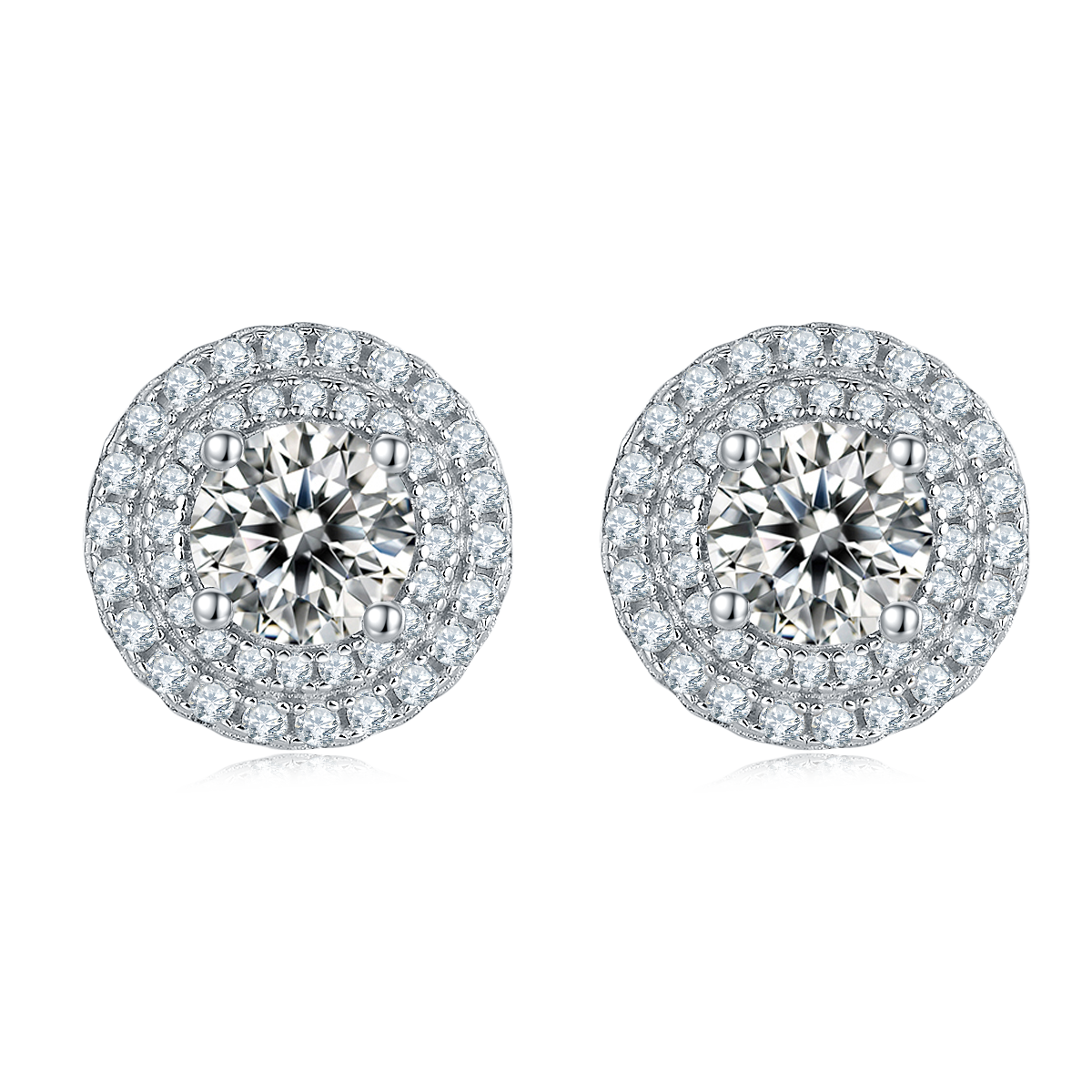 Round Luxury Elegant Moissanite Earrings