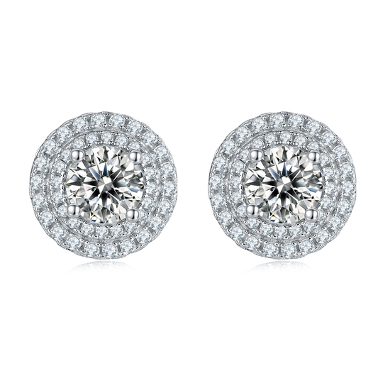 Round Luxury Elegant Moissanite Earrings