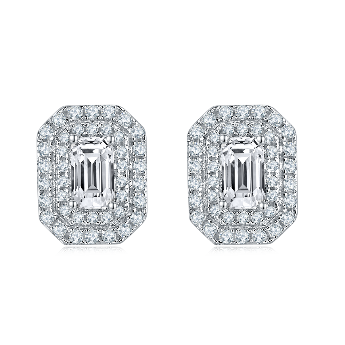 Square Moissanite Earrings