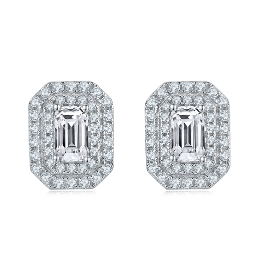 Square Moissanite Earrings
