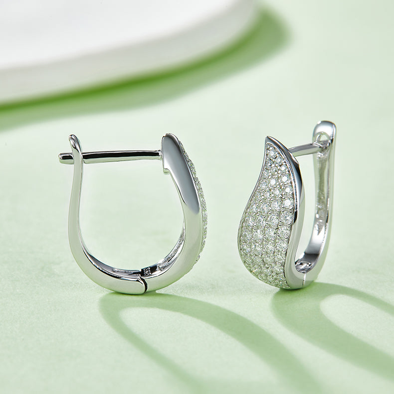 Moissanite Diamond Leaf Earring K011A