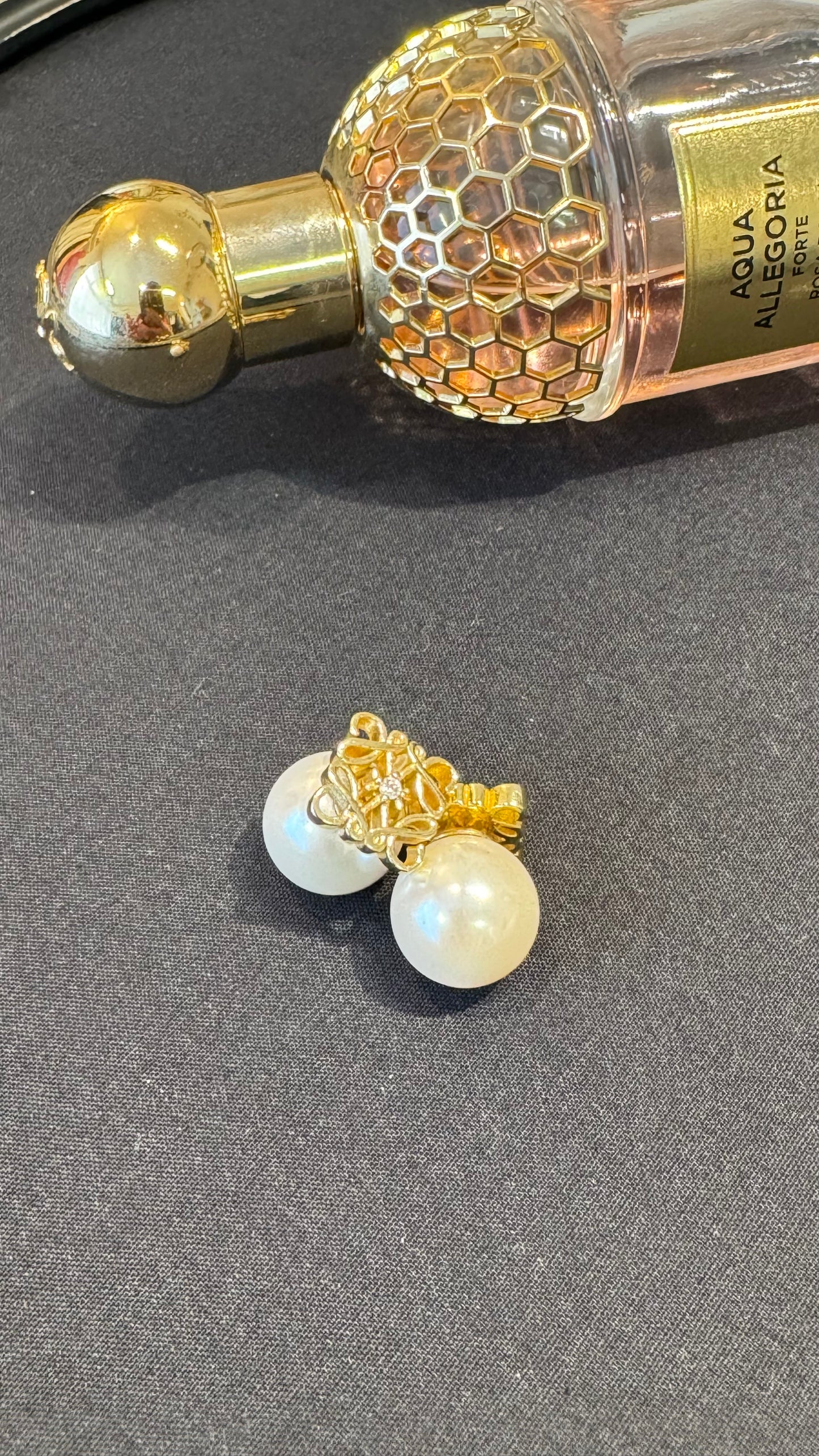Sterling Silver Geometric Pearl Dangle Earrings