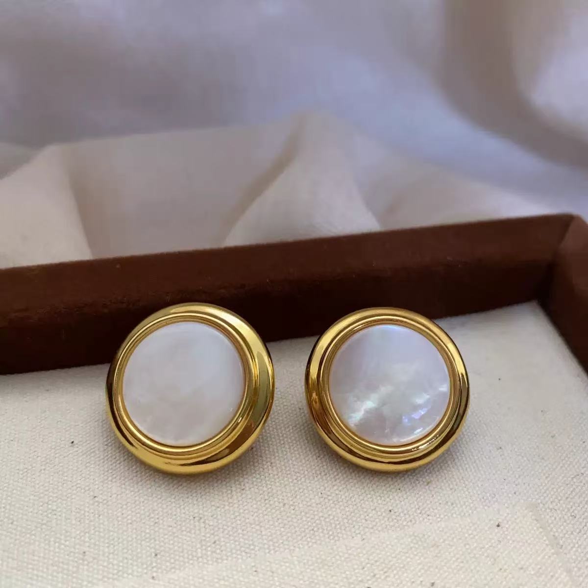 Color Options - Round Silver Stud Earrings