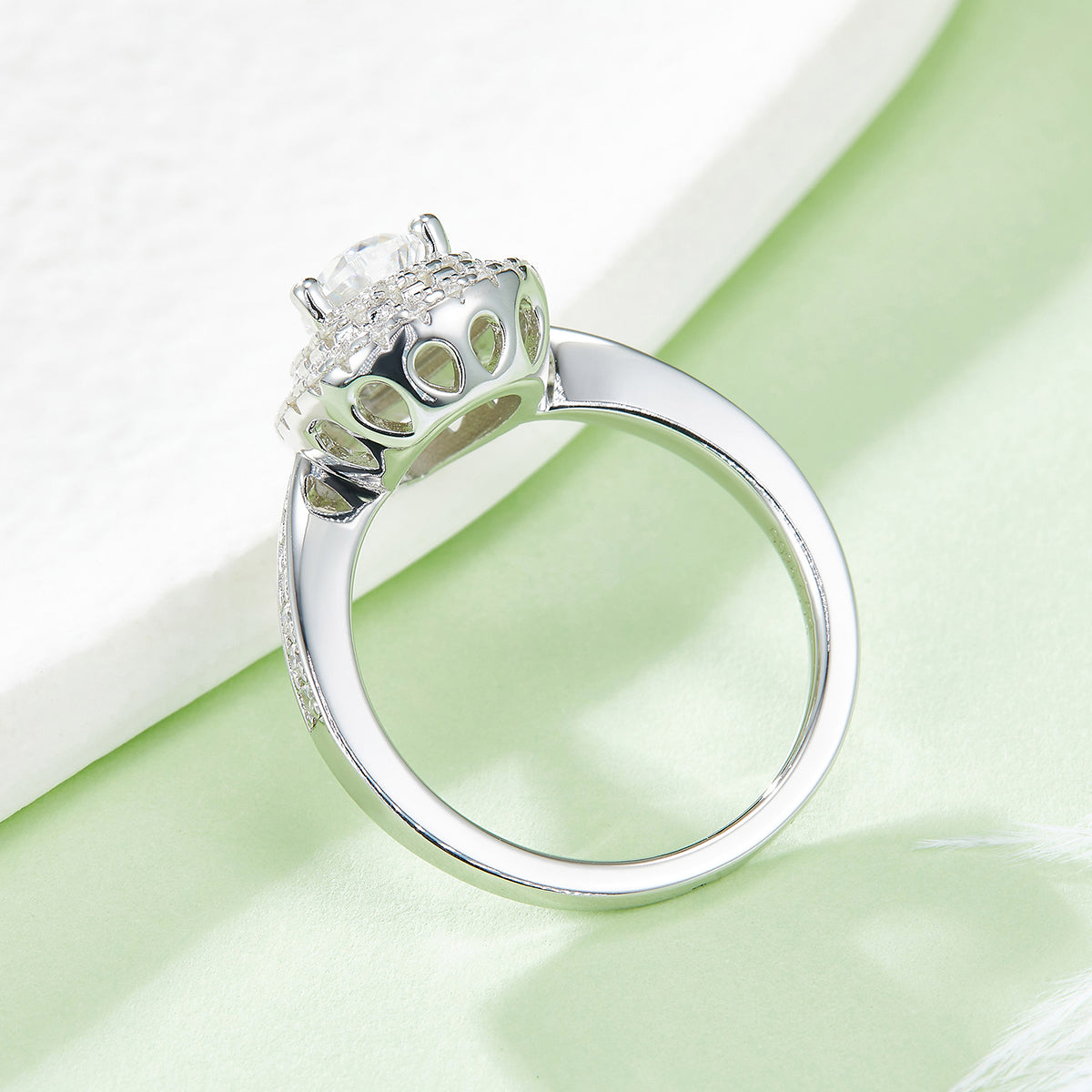 Pear shaped moissanite women's ring