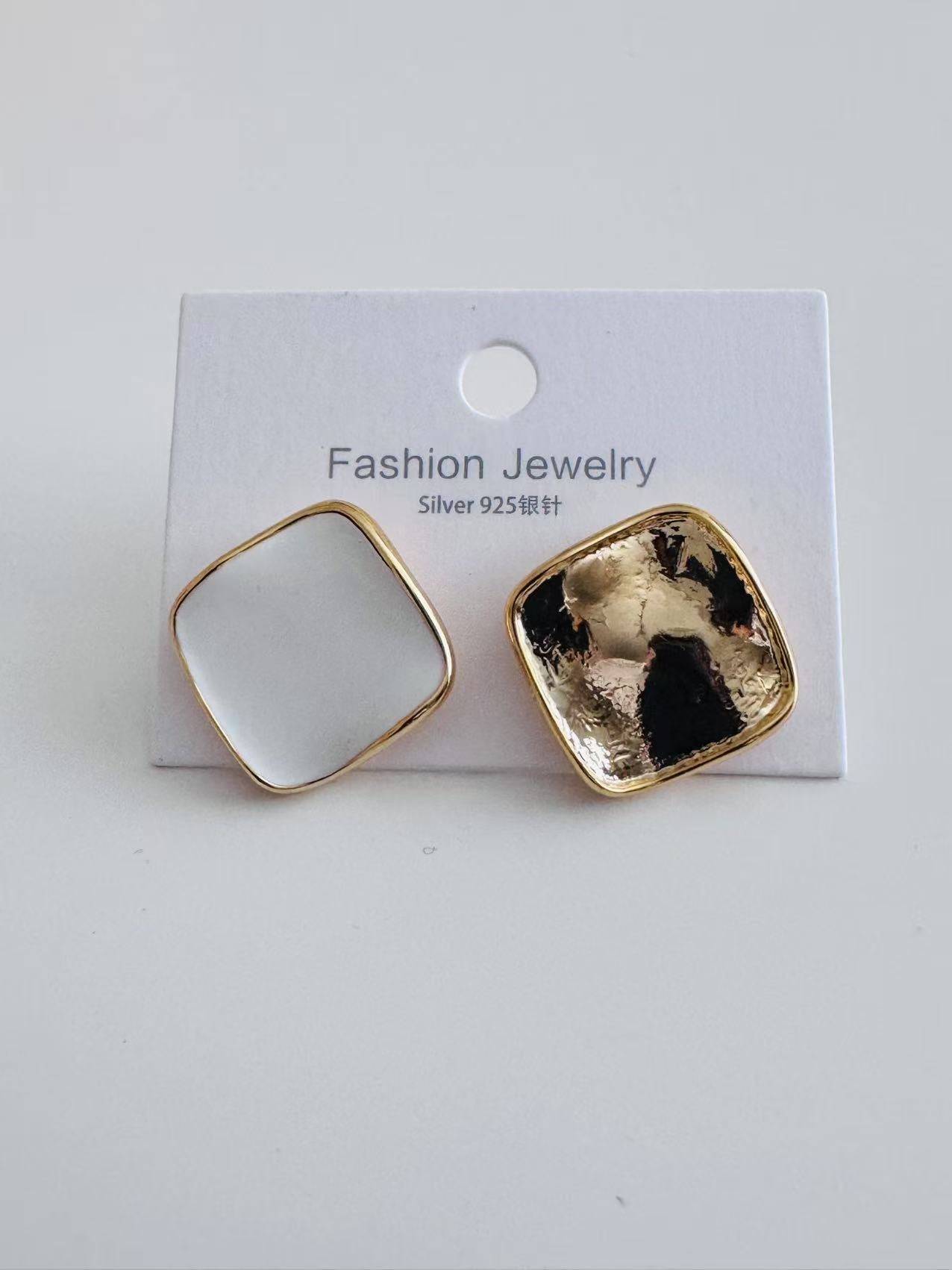 Contemporary Style Silver Studs Earrings