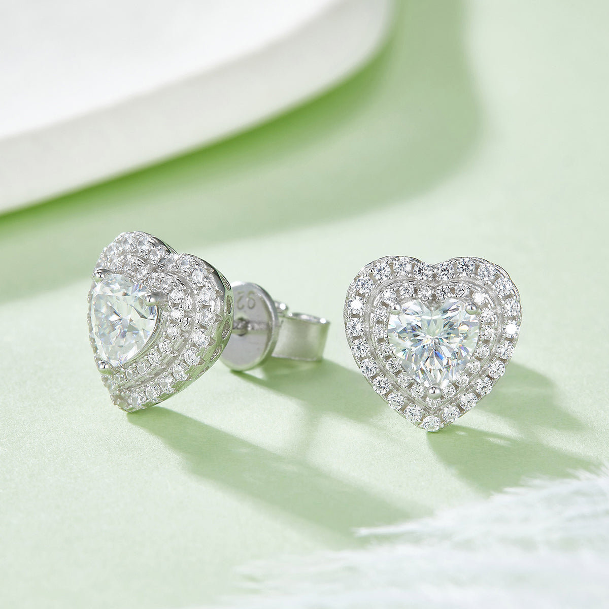 Heart Shaped Luxury Moissanite Earrings