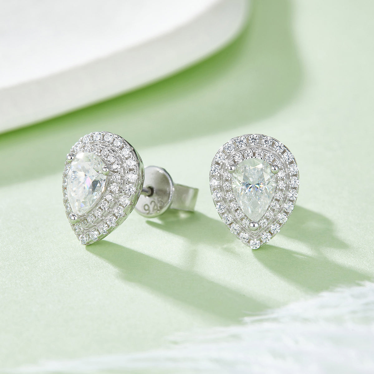 Pear Shaped Moissanite Earrings