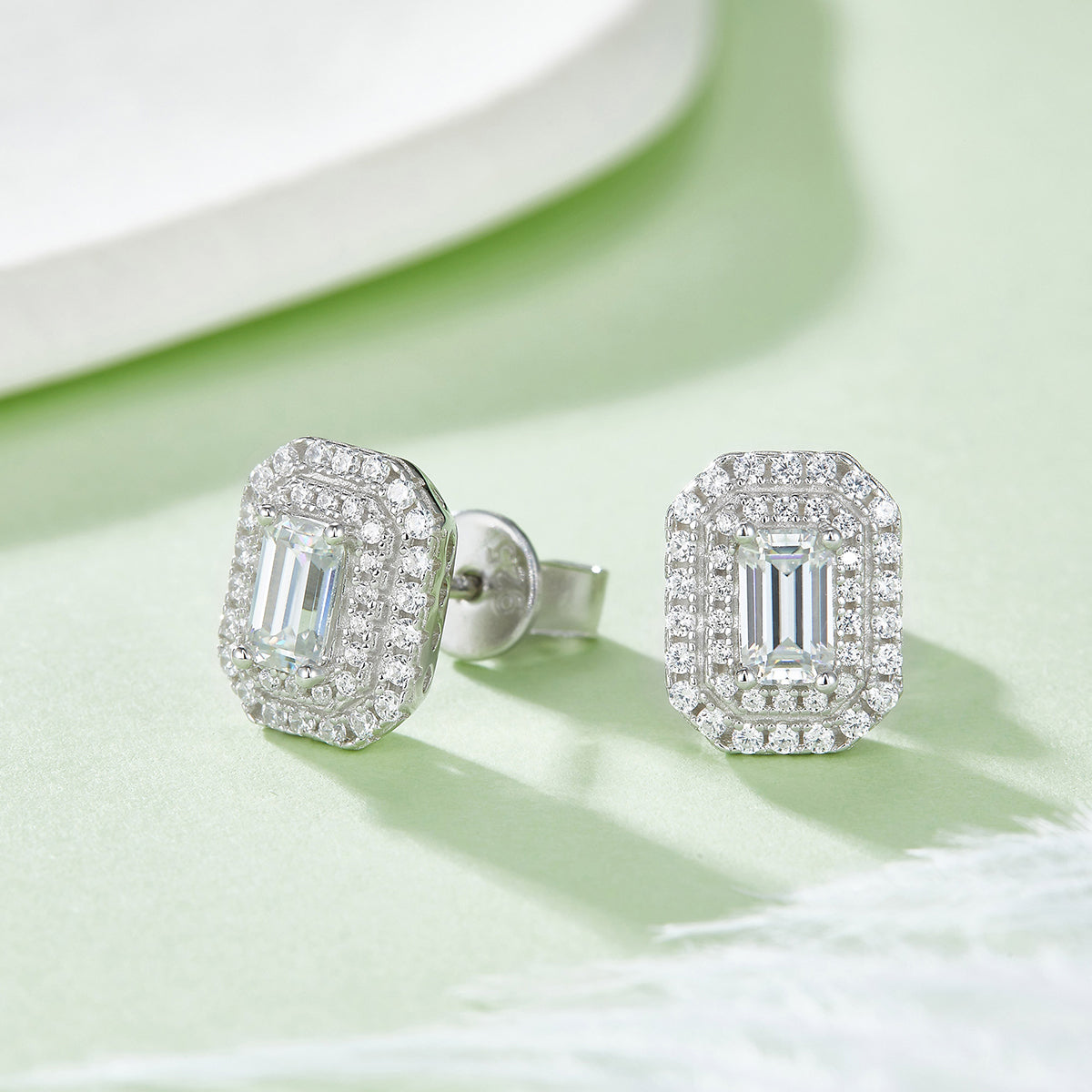 Square Moissanite Earrings