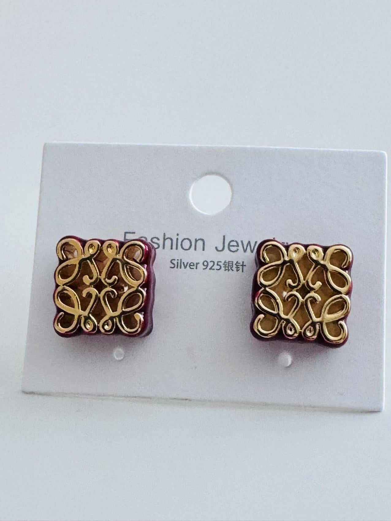 Contemporary Style Silver Studs Earrings