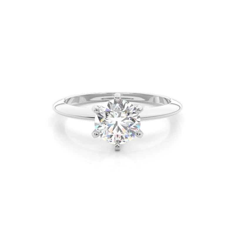 6 Prong Setting Plain Engagement Ring