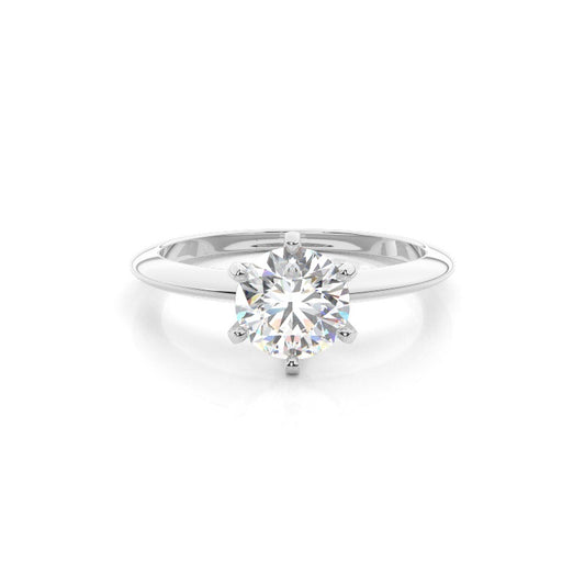 6 Prong Setting Plain Engagement Ring