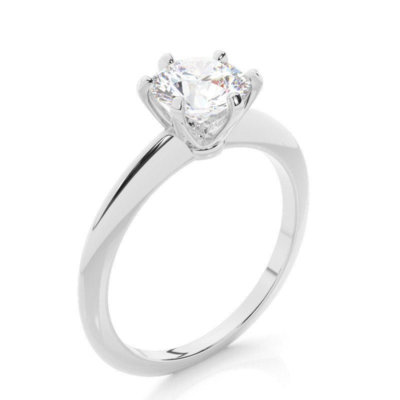 6 Prong Setting Plain Engagement Ring