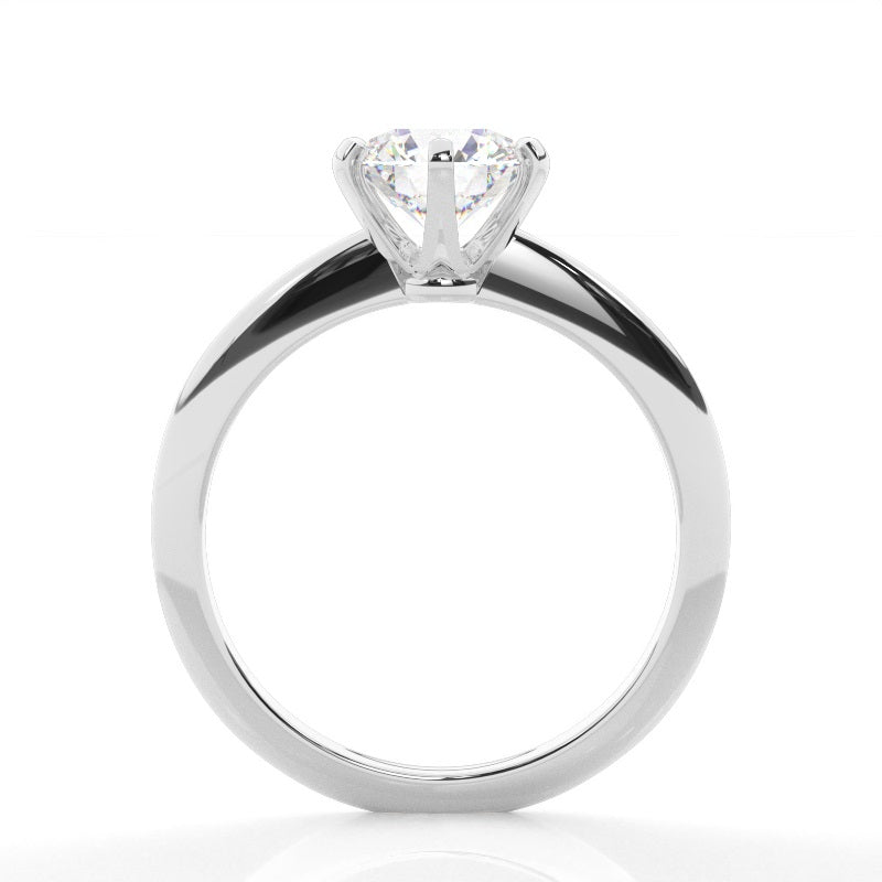 6 Prong Setting Plain Engagement Ring