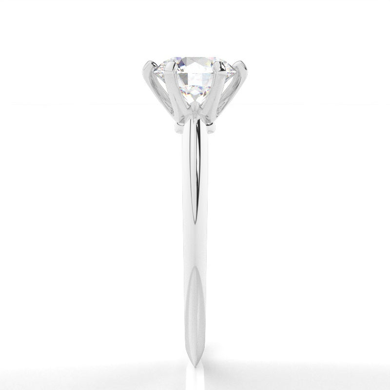 6 Prong Setting Plain Engagement Ring