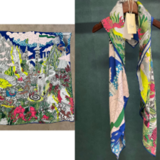 Large Cashmere Silk Pattern  Scarf