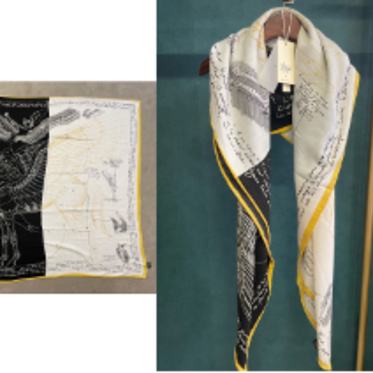 Large Cashmere Silk Pattern  Scarf