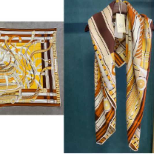 Large Cashmere Silk Pattern  Scarf