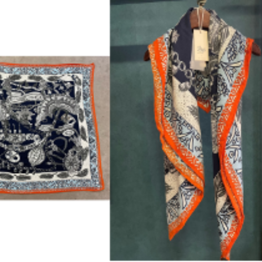Large Cashmere Silk Pattern  Scarf