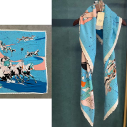 Large Cashmere Silk Pattern  Scarf