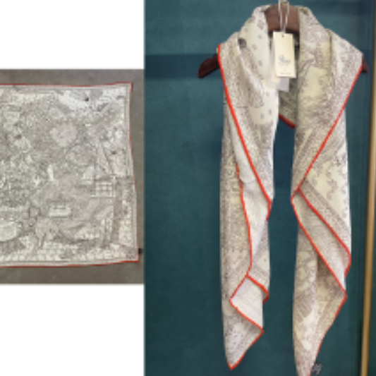 Large Cashmere Silk Pattern  Scarf
