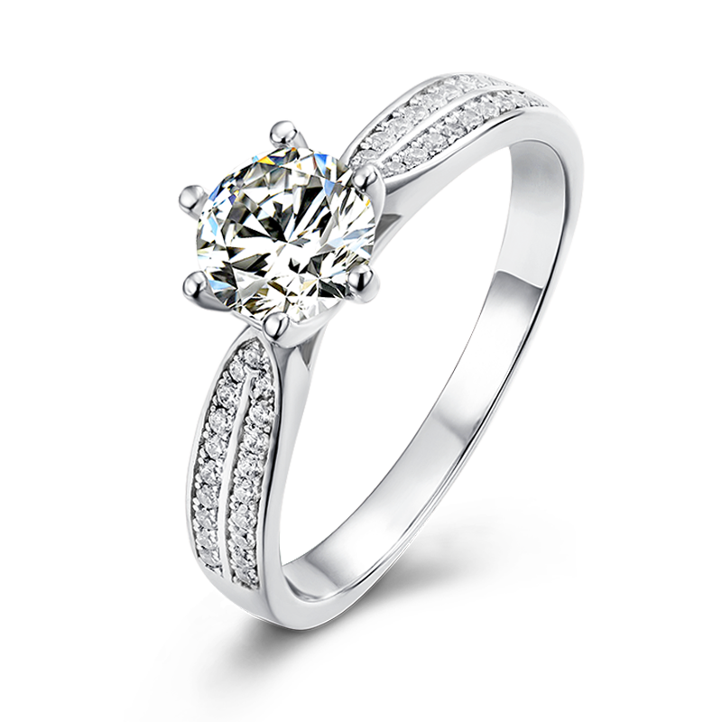 Big Moissanite Diamond Six Prongs Ring M06A