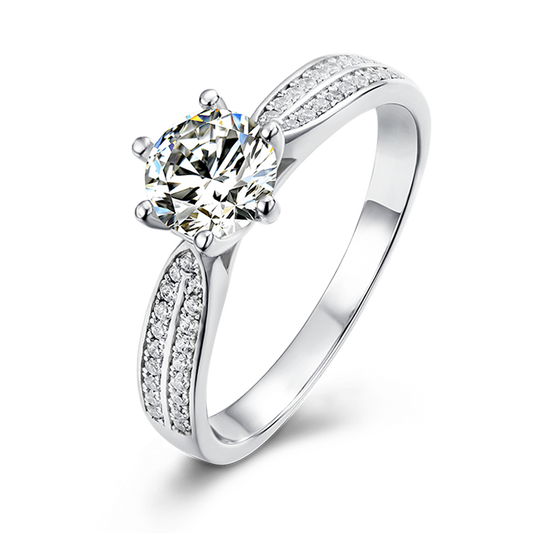 Big Moissanite Diamond Six Prongs Ring M06A