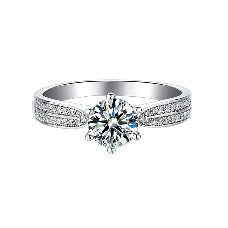Big Moissanite Diamond Six Prongs Ring M06A