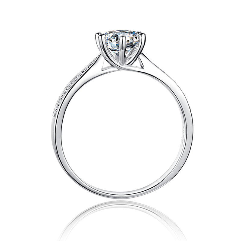 Big Moissanite Diamond Six Prongs Ring M06A