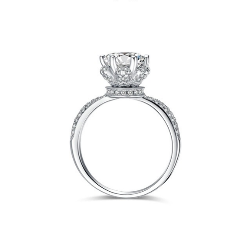 Moissanite Diamond Luxury 3CT Flower Queen Row Ring