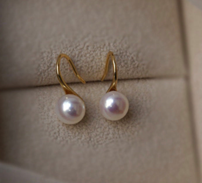 Cultured Pearl Decor Sterling Silver Earrings
