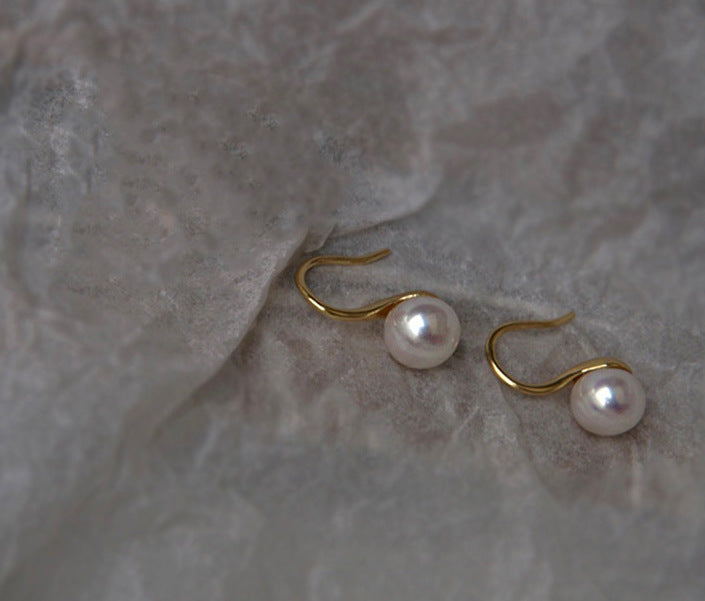 Cultured Pearl Decor Sterling Silver Earrings