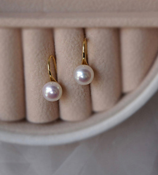 Cultured Pearl Decor Sterling Silver Earrings