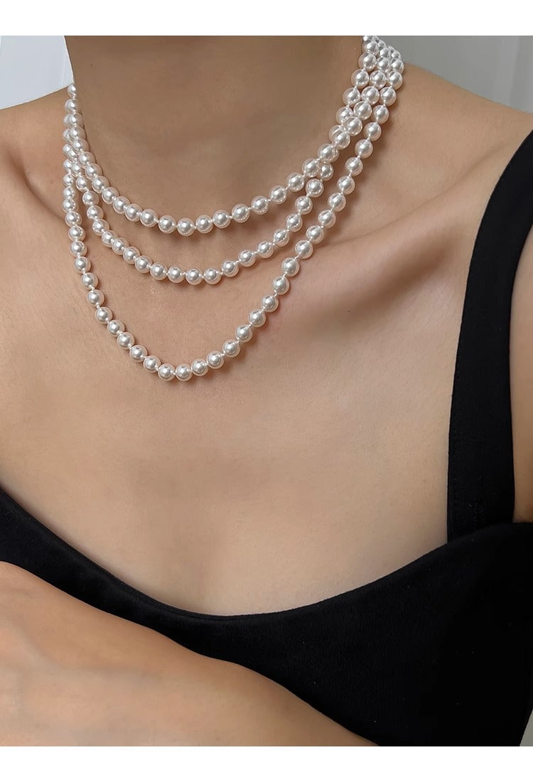 Classic Imitation Pearl Necklace Sweater Chain