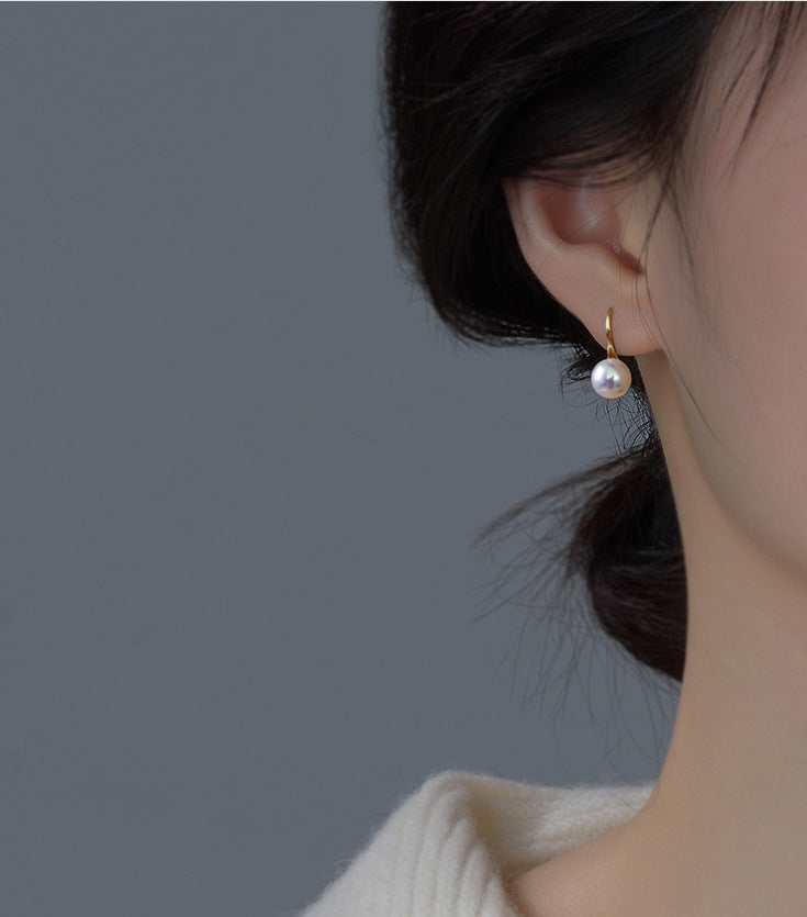 Cultured Pearl Decor Sterling Silver Earrings