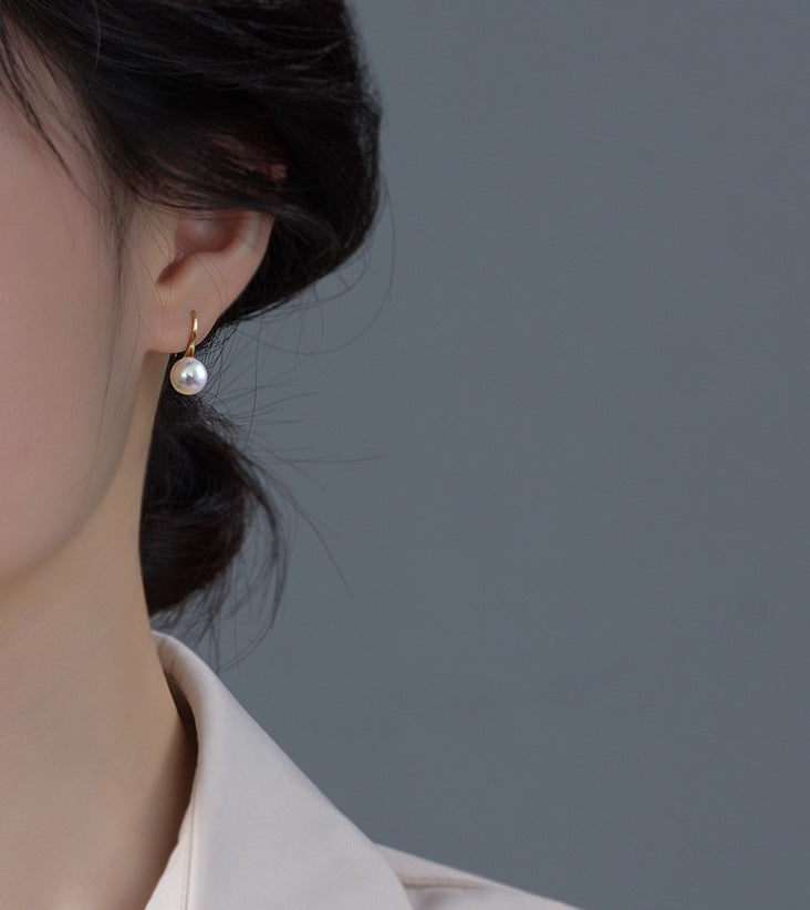 Cultured Pearl Decor Sterling Silver Earrings