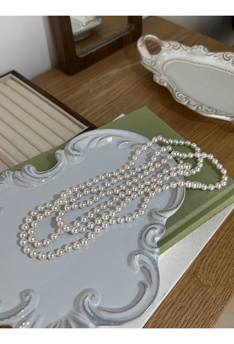 Classic Imitation Pearl Necklace Sweater Chain